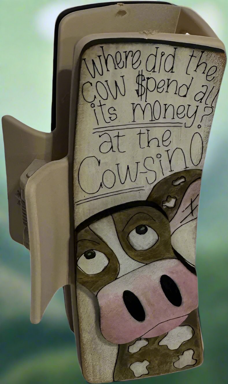 Cow themed Hair Clip