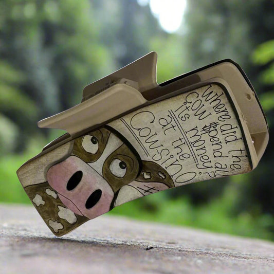 Cow themed Hair Clip